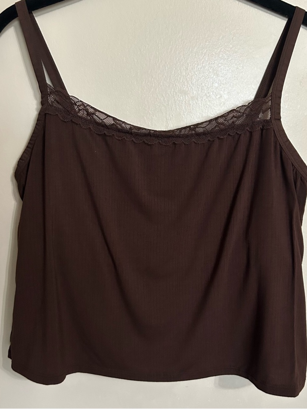 Everyday Lace-Trim Brown Cami Tank - Women's